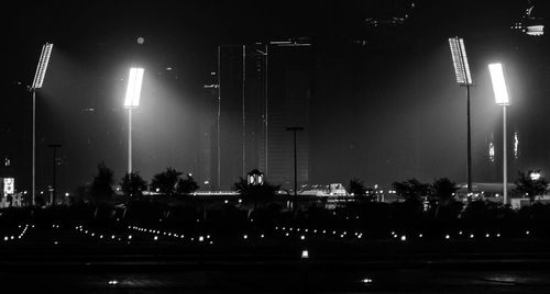 Illuminated street light at night