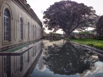 Reflection of built structures in water
