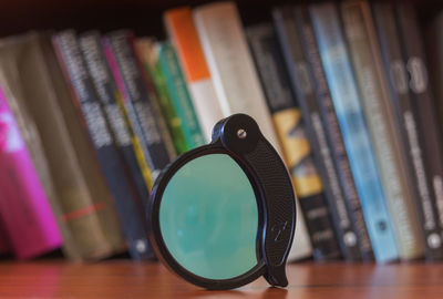 Close-up of open book on table