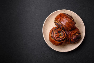 High angle view of food on table