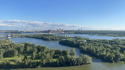 Bridge over river against sky