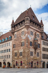 Low angle view of buildings against sky