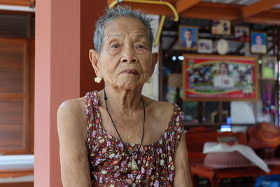 Portrait of senior woman at home