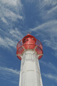 Low angle view of lighthouse against sky