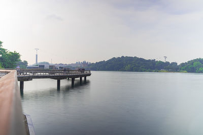 Bridge over river against sky