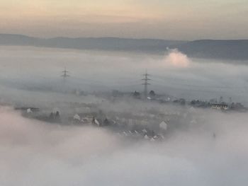 Aerial view of mountain range