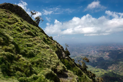 Scenic view of mountains against sky