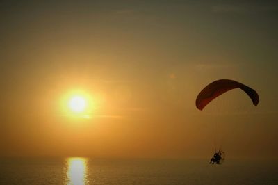 Scenic view of sunset over sea