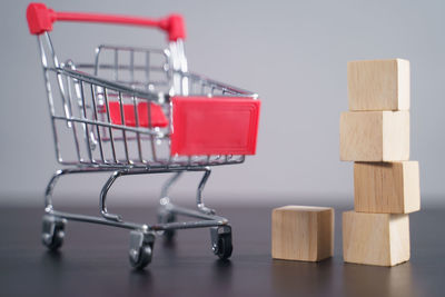 Close-up of toys against black background