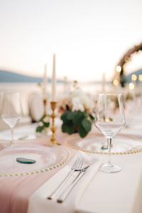 Place setting on table