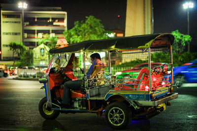 Motorcycle on street at night