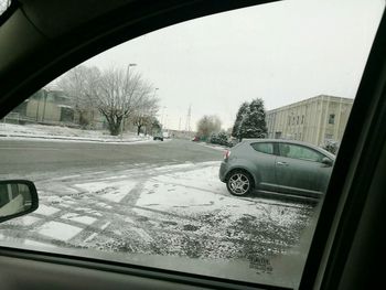 Close-up of wet car window