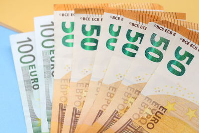 High angle view of text on paper