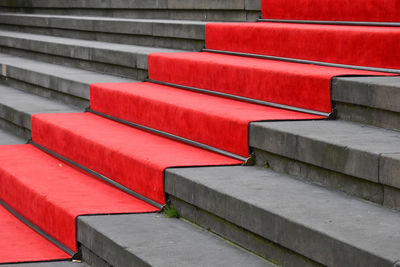 Full frame shot of red and gray steps