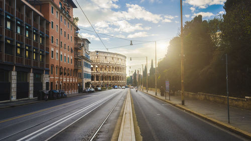 View of city street against sky