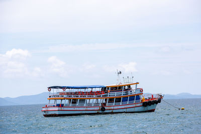 Passenger ship floating at port