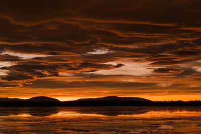 Scenic view of dramatic sky over sea