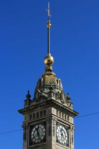 Low angle view of cathedral against clear blue sky