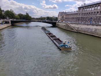Bridge over river against sky