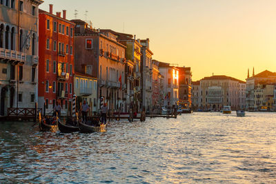 Grand canal and moored gondola