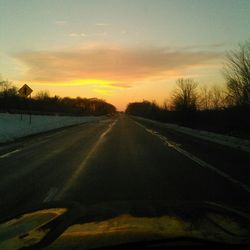 Country road at sunset