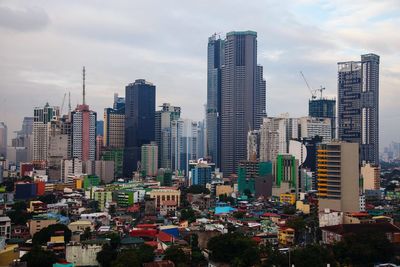 View of skyscrapers in city