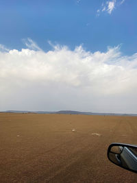 Scenic view of land against sky
