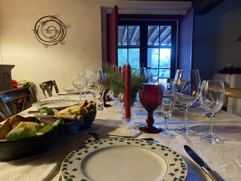 Panoramic view of dining table at home
