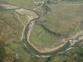 Aerial view of agricultural field