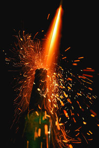 Firework display at night