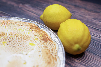 High angle view of fruits on table