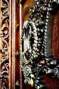 Close-up of ornate door knocker