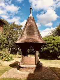 Gazebo in temple against building