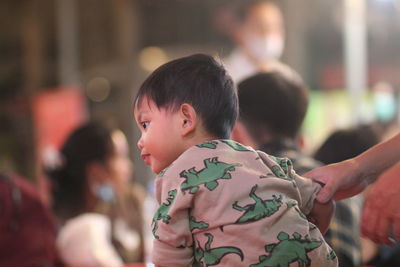 A child close up and playing  