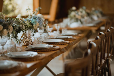 Ice cream on dining table