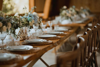 Ice cream on dining table