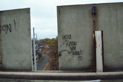 Close-up of text on building