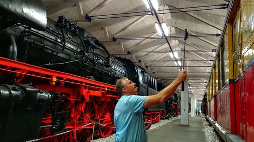 Rear view of woman working