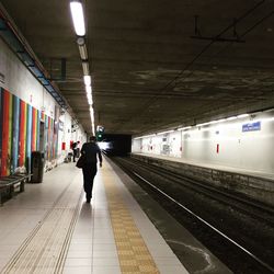 Train on railroad station platform