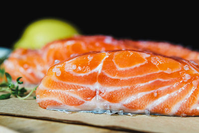 Close-up of sushi on table