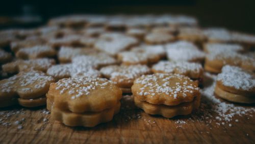 Close-up of cookies on table