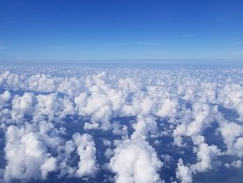 Aerial view of clouds against blue sky