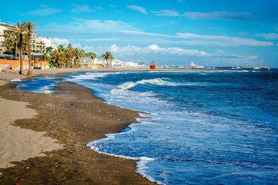 Scenic view of sea against sky benalmadena town