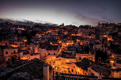 High angle view of townscape against sky