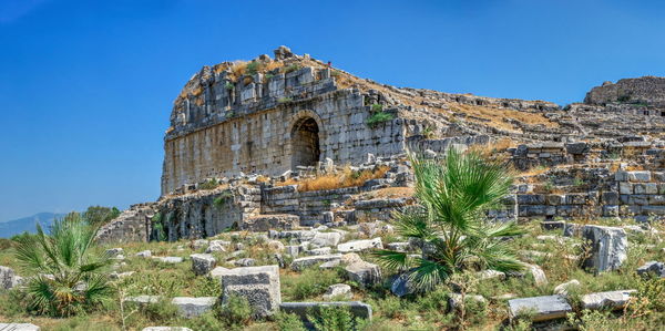 Old ruins against blue sky