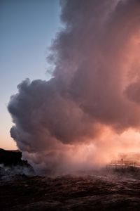 Volcano erupting in sea