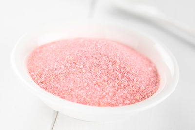 High angle view of strawberry on table