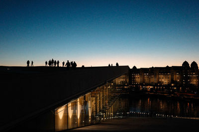 Illuminated bridge against sky