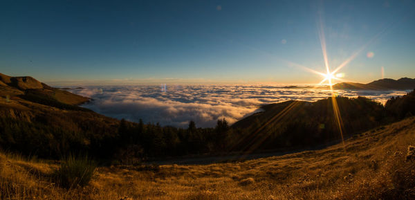 Scenic view of mountains against sky