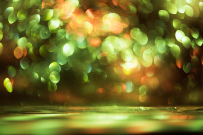 Defocused image of illuminated lights
